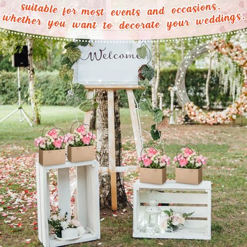 6 Set Mother's Day Flower Gift Boxes with Floral Foam Blocks, Bouquet Carrier Bags with Handle, Paper Flower Box for Bouqu...