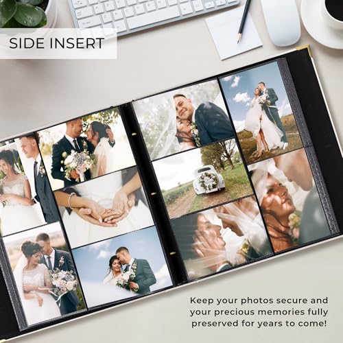 Beautiful Linen Photo Album For 4x6 Photos - Safely Holds Up To 500 Pictures of Unique Memories - The Perfect Large Photo ...