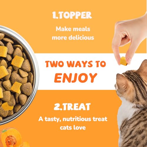 PAWUP Freeze-Dried Pumpkin Treats for Dogs & Cats – High Fiber, Single Ingredient Natural Snacks for Digestion & Gut Healt...