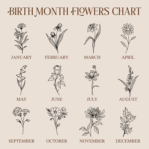 Customization Mill Personalized Wooden Jewelry Box with 1 Custom Birth Flower - Engraved Keepsake Organizer for Rings & Ne...