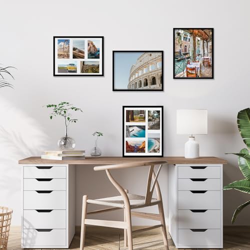 Fixwal Collage Picture Frame with Clear Plexiglass, Displays 5pcs 4x6 Photos or Use as One Frame for Gallery Wall Decor, S...