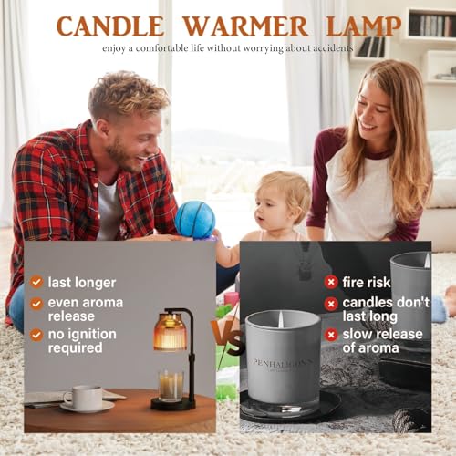 showyearn Candle Warmer Lamp with Timer Dimmer,Adjustable Height with 2 Bulbs,Birthday Gifts for Women,for Jar Candles Hom...