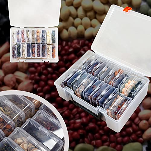 Letken 18 Pieces Small Plastic Craft 0rganizers and Storage, Transparent Box with Hinged Lid for Storage of Jewelry, Diamo...