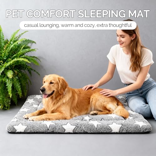 Fogkiss Dog Bed Mat, Reversible Crate Pad & Durable Dog Bed - Machine Washable Kennel Mat with Ultra Soft for Large Dogs (...