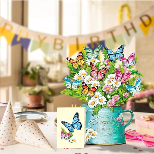 Airpark Mothers Day Gifts Card, 3D Pop Up Paper Flowers Bouquet 12’‘ with Note & Envelope, Birthday, Get Well, Teacher App...