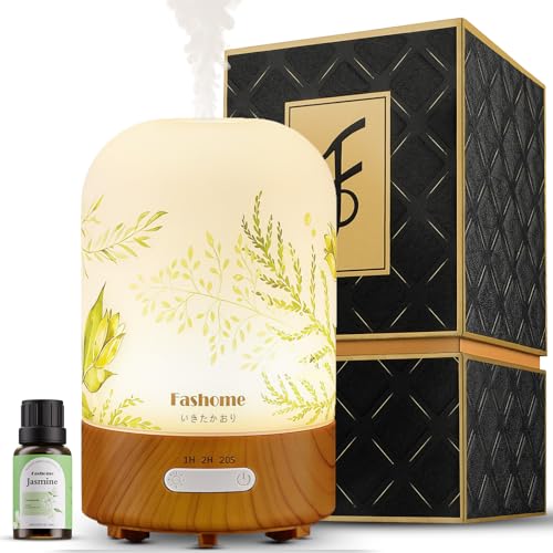 Essential Oil Diffuser Hand Blown Glass, 100ml Small Aromatherapy Diffuser, Auto Shut-Off Function, Ultrasonic Diffusers f...