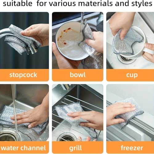 10pcs Miracle Cleaning Cloth - Ultra-Durable Mesh Ultrafine Fiber Set - Easy for Dry and Wet Cleaning - Very Suitable for ...