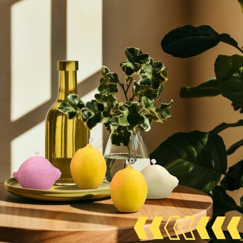 MTLEE 8 Pcs Lemon Shaped Scented Candle Cute Fruit Aroma Soy Wax Decorative Candle Table Photo Prop for Birthday Gift Medi...