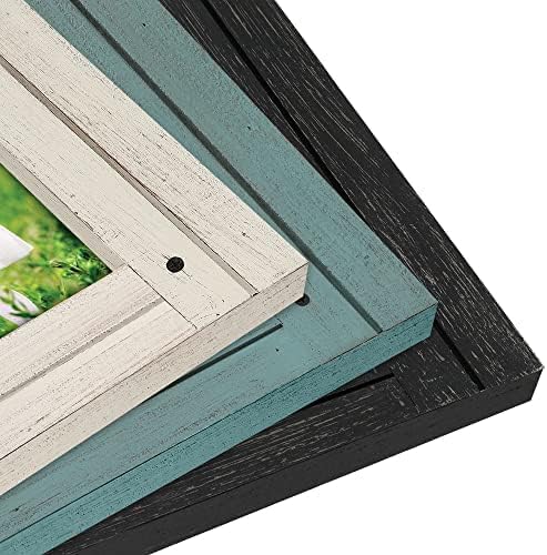 Americanflat 5x7 Picture Frame with Polished, Crystal Clear Glass - Hampton Collection - Distressed Wood Picture Frames fo...