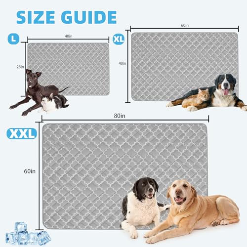 PUPTECK Dog Cooling Mat Pad for Medium Large Dogs, Cooling Blanket for Kennels Crate Floor, Dog Cat Summer Sleeping Bed Ou...