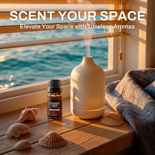 Summer Essential Oils for Diffusers for Home, 6X10ml Fragrance Oils Set, Aromatherapy Oils for Candles Making - Coconut, P...