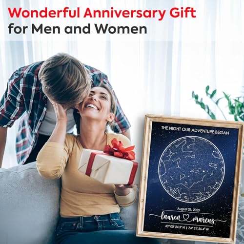 Custom Star Map Art Print - Fully Personalized (Your Details, Size, Color, Framing) | Gift for Mother's Day | Romantic Gif...