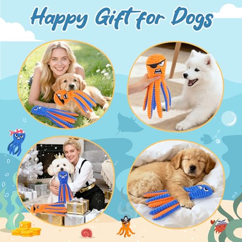 Zeaxuie Dog Toys for Aggressive Chewers, 2 Pack No Stuffing Dog Toys for Teething, Squeaky Chew Toy to Keep Them Busy for ...