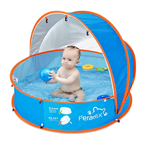 Peradix Paddling Pool for Kids & Pets Infant Ball Pit Tent, Baby Beach Tent, Toddler Wading Pool UV Sun Shelter Canopy wit...