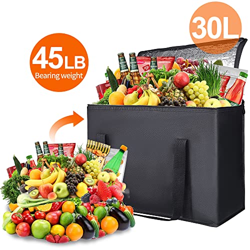 Bodaon 2-Pack Insulated Reusable Grocery Bag Heavy Duty Thermal Tote, X-Large for Frozen Foods Cold Storage, Travel Cooler...