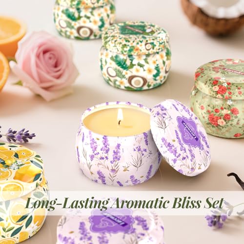 WarmEmbrace Scented Candles for Women, 4 Pack Soy Candle Set, 4.4OZ Candles for Home Scented, Candle Gift Set for Women, L...