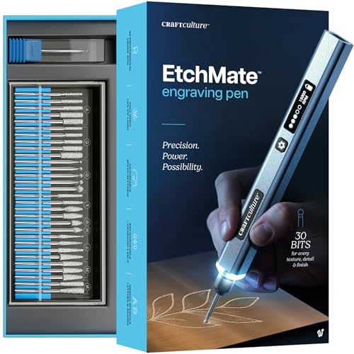 EtchMate Engraving Pen for Metal, Wood, Glass, Plastic & All Materials - Cool Birthday Gift Ideas - Engraver Pen Tool - Te...