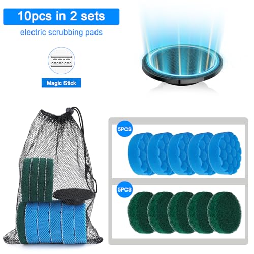 Electric Spin Scrubber Replacement Brush Heads Set, 10 Piece Replacement Brush Cleaning Kit for Cordless Power Scrubber, f...