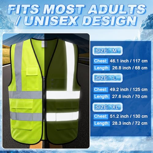 Chicingyou Cooling Vest with 8 Ice Packs, Summer Reflective Safety Vest for Adult, Hot Weather, Sports, Outdoor Activities