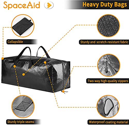 SpaceAid Heavy Duty Moving Bags 8 Pack, Large Storage Totes Bins with Backpack Straps, Strong Handles & Zippers, Packing M...