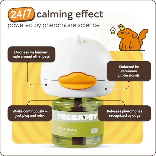 TherapetMD Dog Calming Diffuser - for Stress, Destructive Behavior, Pee Accidents, Separation Anxiety, Barking, Aggression...