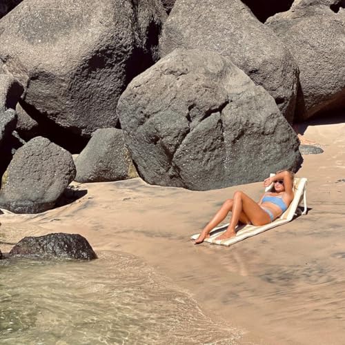 Sunnylife Foldable Outdoor Chair — Reclining Beach Chair for Adults with Carry Bag, Adjustable Backrest, Water-Resistant C...