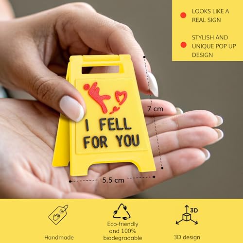 Cute Mini “I Fell for You” Sign – Valentines Day Funny Romantic Gift for Boyfriend, Girlfriend, Anniversary, Valentine’s D...
