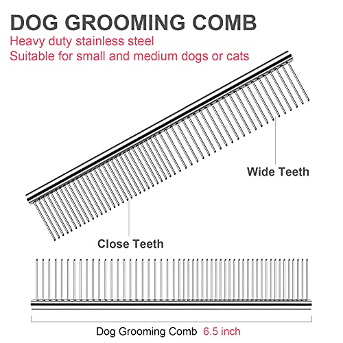 FAIGEO Dog Grooming Scissors with Safety Round Tips Stainless Steel Professional Dog Grooming Kit - Thinning, Curved Sciss...