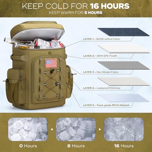 Maelstrom Backpack Cooler,Soft Lightweight Leakproof Cooler Backpack,Men Women 35/50 Can Insulated Cooler Bag,Keeps Hot/Co...