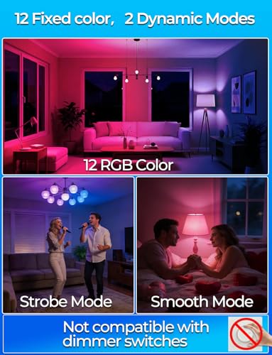 ILC RGB LED Color Changing Light Bulb, 40W Equivalent, 450LM, 2700K Warm White 5W E26 Screw Base RGBW, Flood Light Bulb- 1...