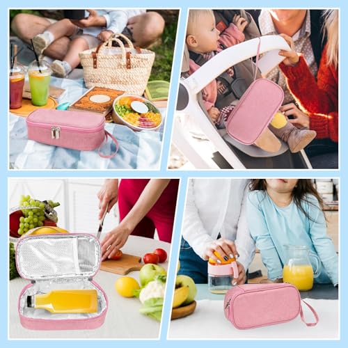 ISUSSER Breastmilk Cooler Bag with Ice Pack, Portable Insulated Breast Milk Storage Cooler Bag, Small Stylish Breastmilk S...