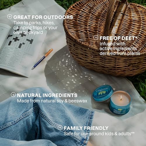 Cliganic Natural Mosquito Repellent Candle (Pack of 2) | Citronella, DEET Free, Essential Oil Infused for Outdoor, Camping...