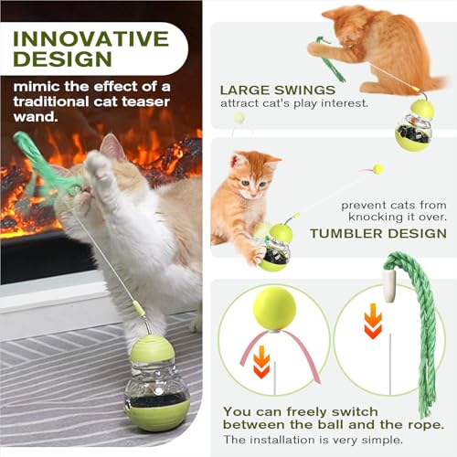TLKNG Cat Toy for Indoor Cats Wobble Treat Dispenser Ball Kitten Food Dispenser & Puzzle Feeder Balls & Enrichment Toys & ...