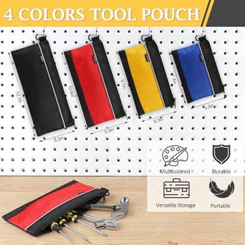COIDEA 4 Pack Tool Pouch, Small Tool Bag with Zipper, 1680D Oxford Waterproof Multipurpose Tool Pouches with Carabiner for...