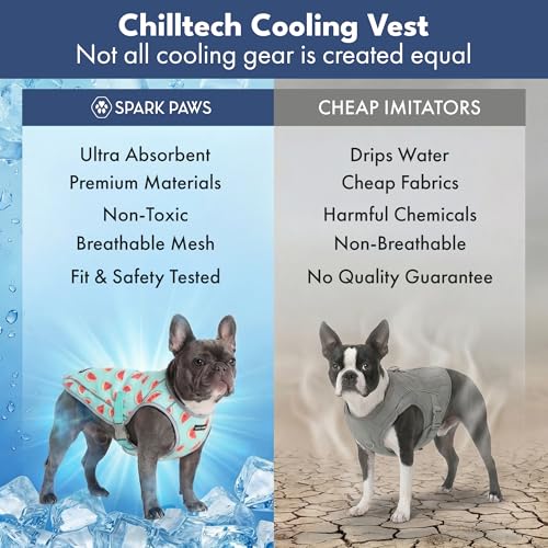 Spark Paws Dog Cooling Vest - SPF 50 UV Sun Protection - Summer Heat Relief Gear for Dogs, Lightweight, Evaporative Coolin...