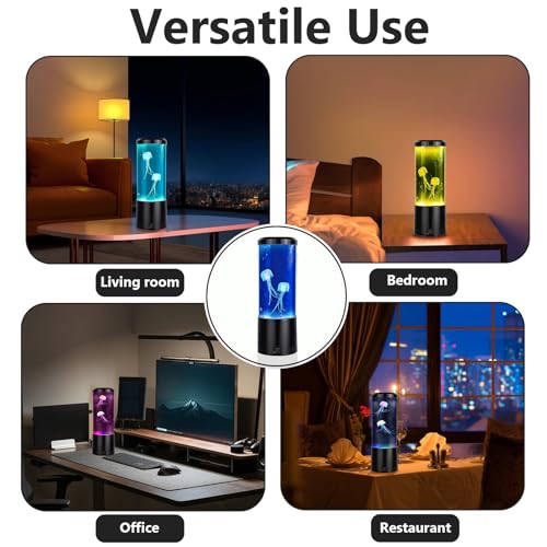 ALYRMEI Jellyfish Lamp,Jellyfish Night Light Table Lamp with 7 Color Changing,Jelly Fish Light Aquarium Lamp Mood Night Li...