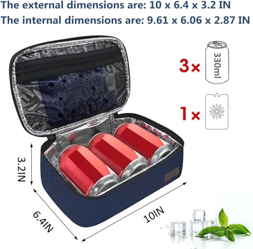Gloppie Mini Lunchbox Small Lunch Bag for Men Women Insulated Lunch Box Thermal Lunch Boxes Adult Portable Cooler Bags Reu...