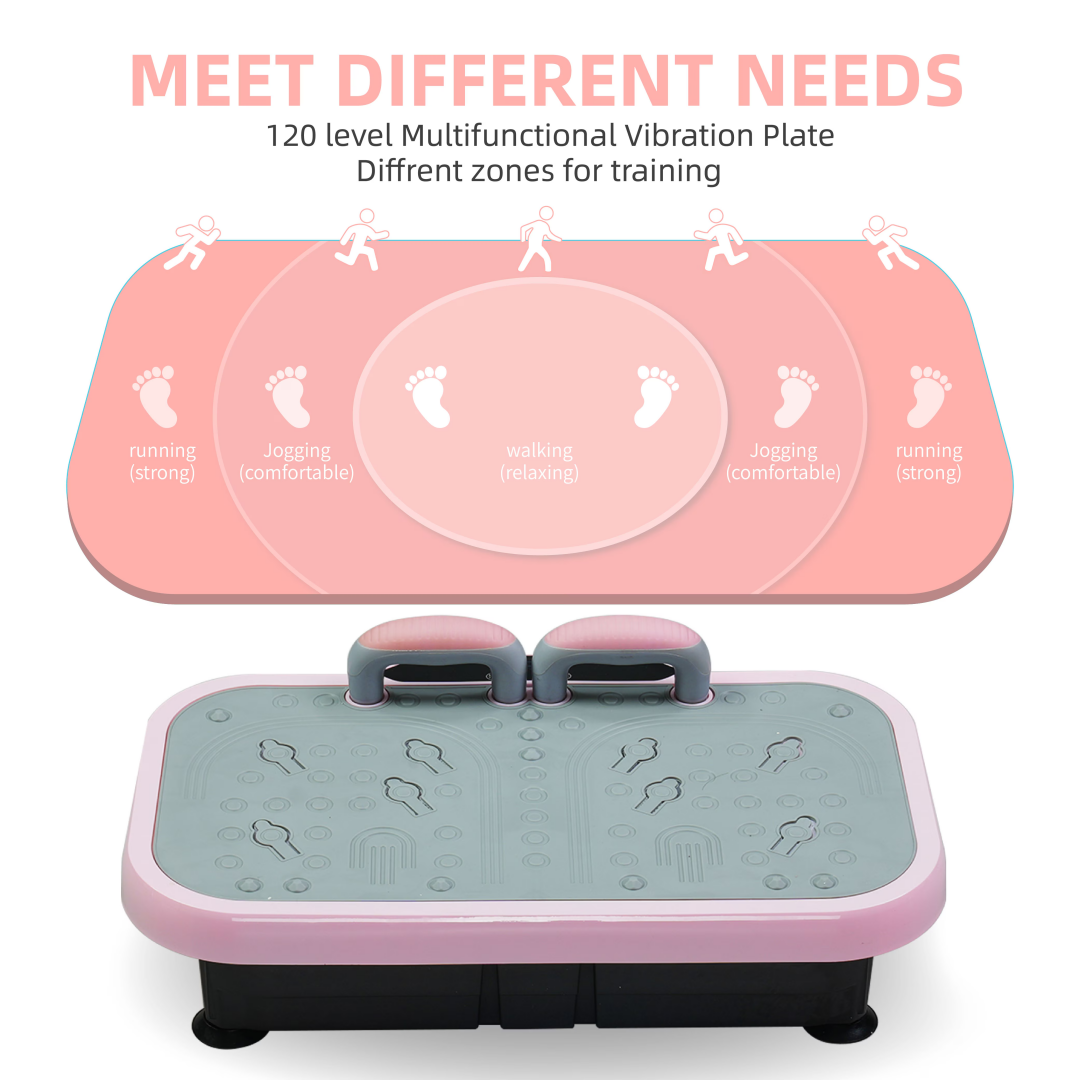Vibration Plate Fitness Platform With Handle Whole Body Exercise Machine With 120 Speed Levels, Lymphatic Drainage, Fat Burning, And Weight Loss, Perfect For Women, Men, And Home Gym Exercise