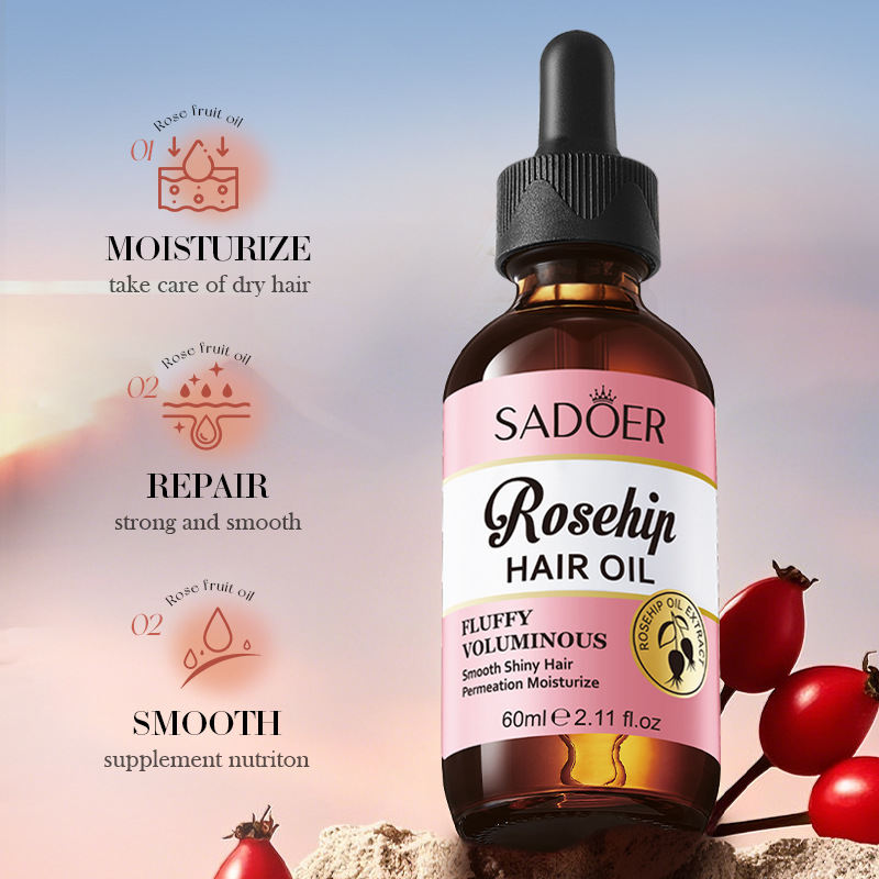 SADOER Hair Oil Rosehip Oil For Voluminous Lustrous Hair