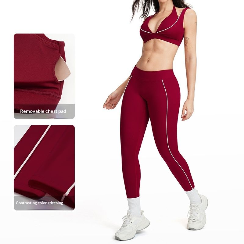 Nude-feel Yoga Wear Womens Workout Outfit Set