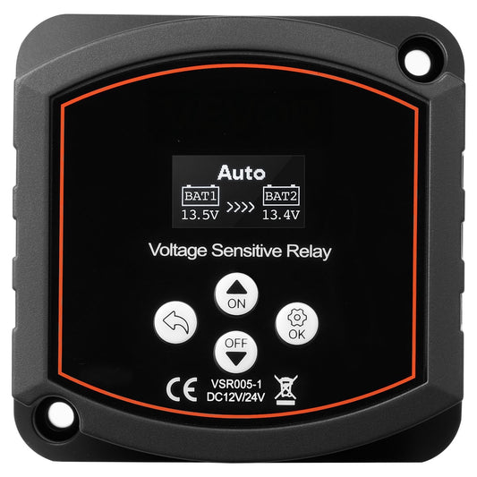 Dual Battery Isolator Kit, 12V 300 Amp, Manual And Automatic VSR Voltage Sensitive Relay With Voltmeter, LCD Screen, Smart Battery Isolator, Compatible With Lead-Acid Batteries, For UTV, ATV
