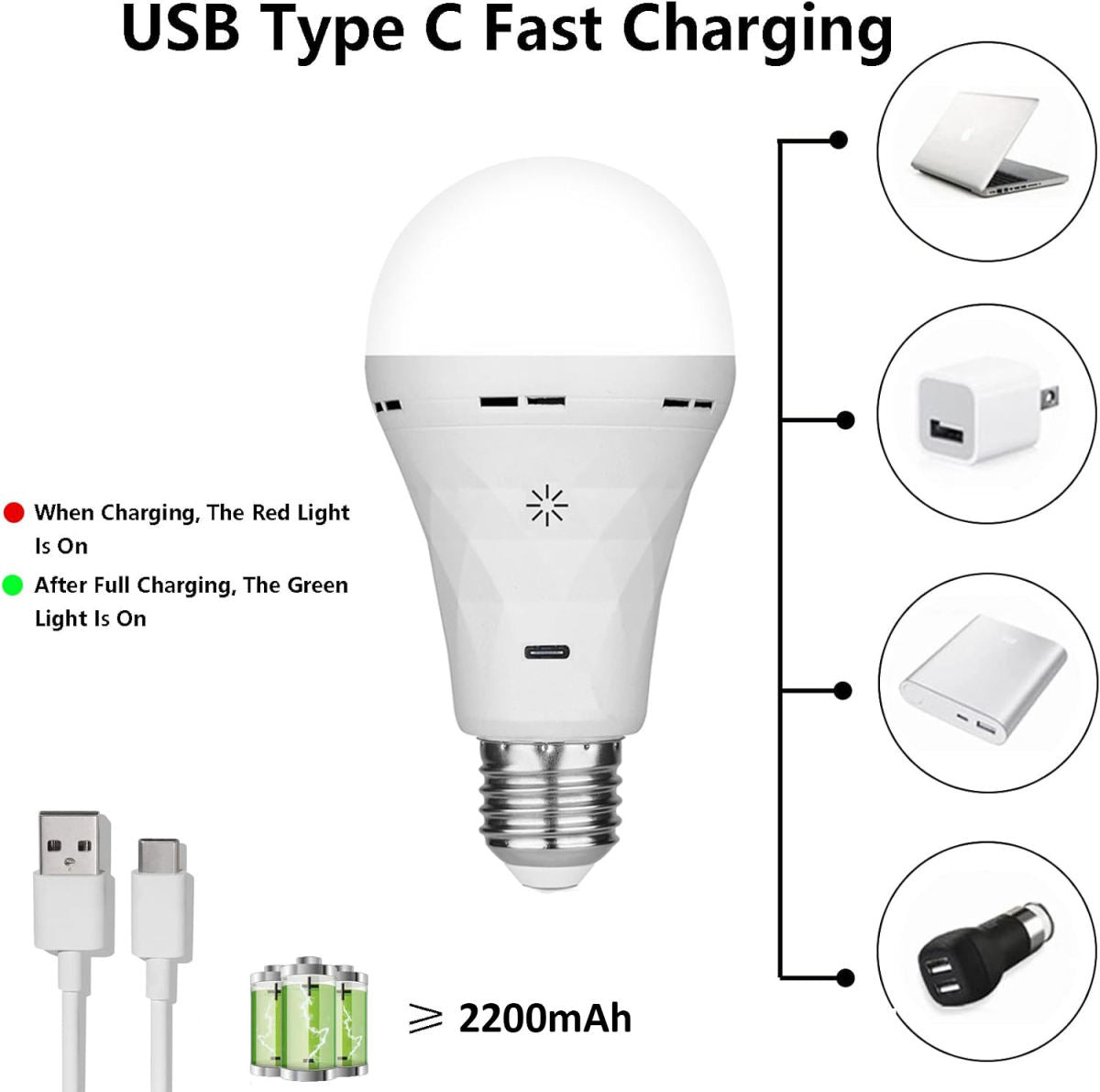 Rechargeable Bulbs With Remote Control, Timer, Battery-powered Wall Lamps, USB Power Supply, Rechargeable Bulbs For Lighting Fixtures