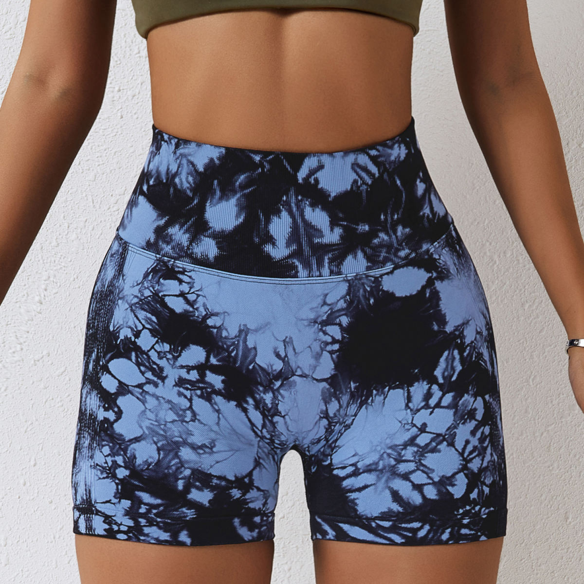 Women's Tie-dyed Seamless High Waist Belly-contracting Yoga Shorts