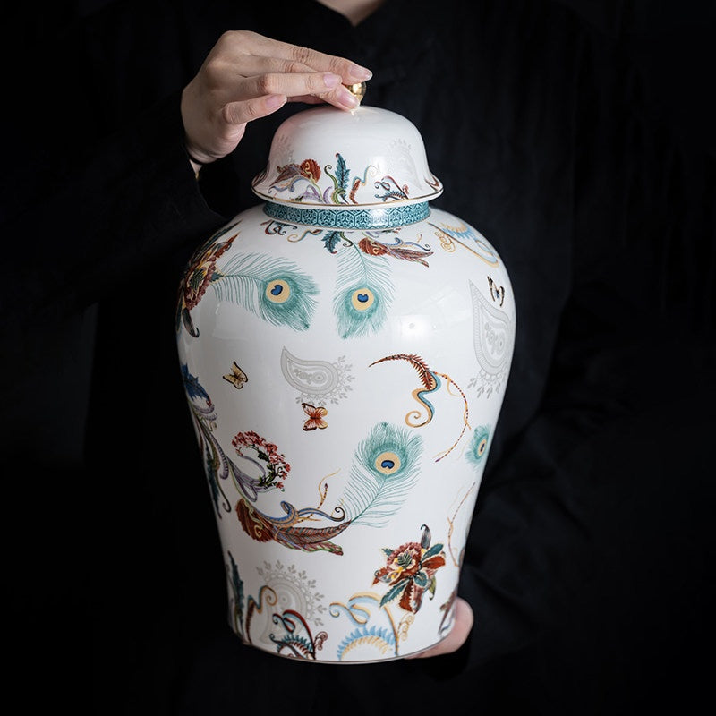 Enamel-color Generals Jar Ceramic Tea Canister