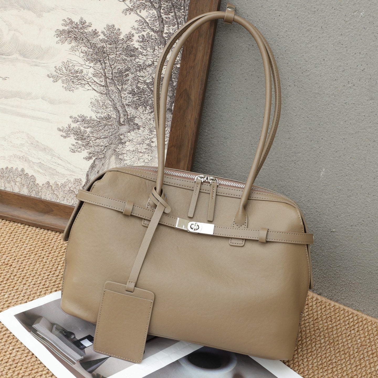 Popular New Retro Genuine Leather Tote Bag In Europe And America, High-End Feel, Large Capacity, Perfect For Commuting, Versatile Shoulder And Underarm Bag
