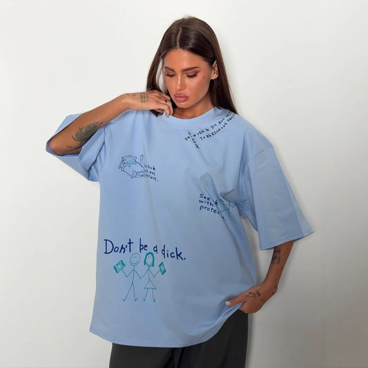 Letter-printed Fashion Street-style Short-sleeve T-shirt For Women