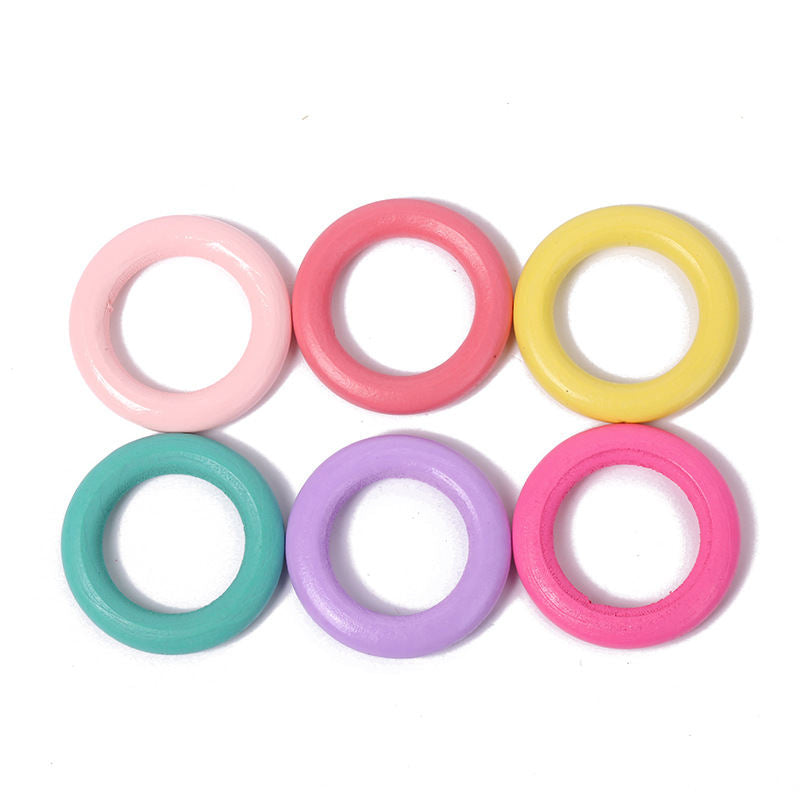 Colorful Cute Theaceae Wooden Ring Necklace Handmade DIY Piercing Accessories