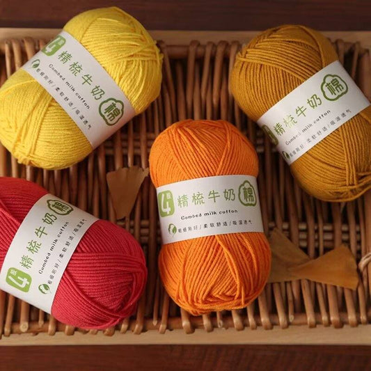 4-ply Combed Milk Cotton Yarn Ball For Dolls Blankets And Hair Clips Suitable For Crochet