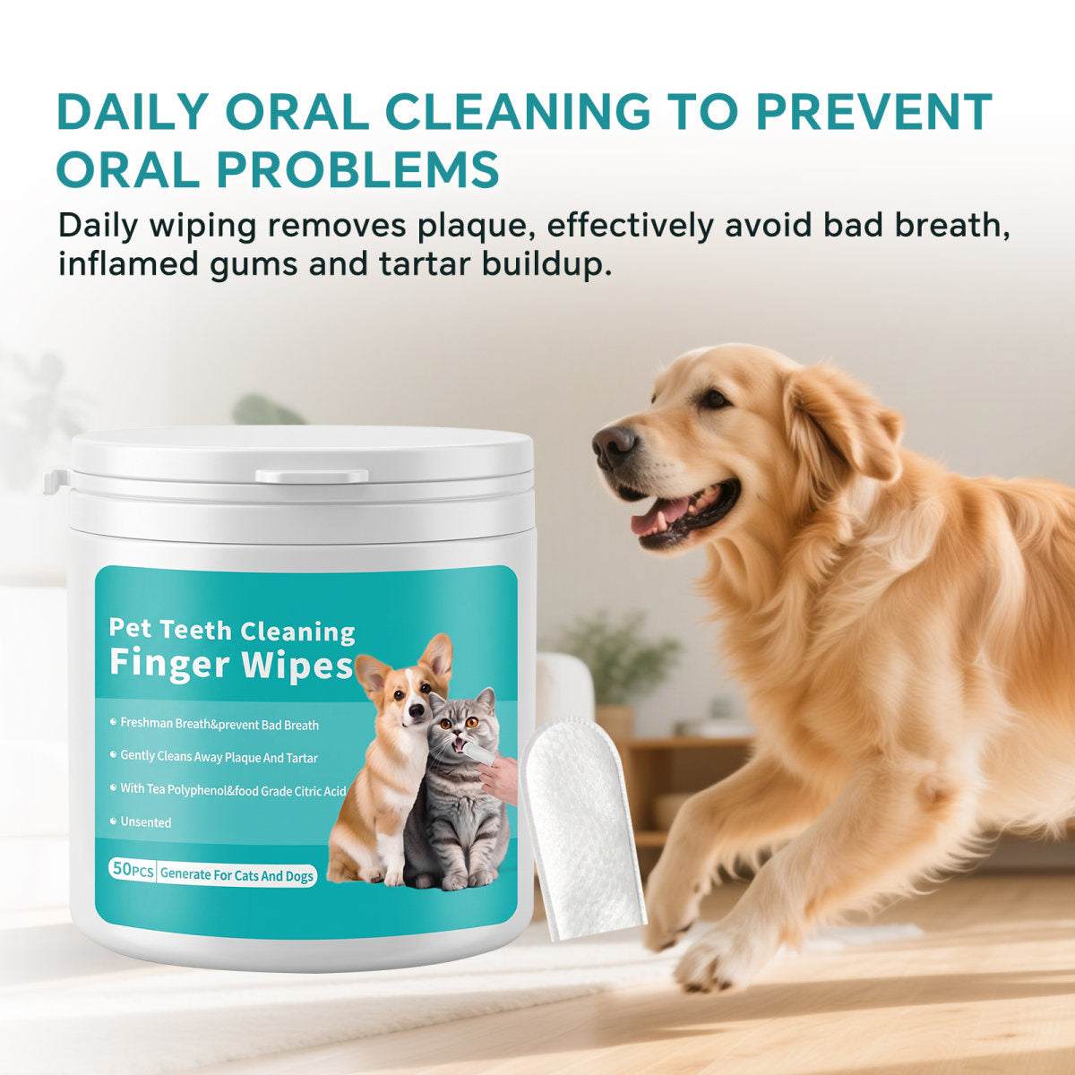 Only Self Pickup---Pet Tooth Cleaning Wet Wipes  50 Pieces