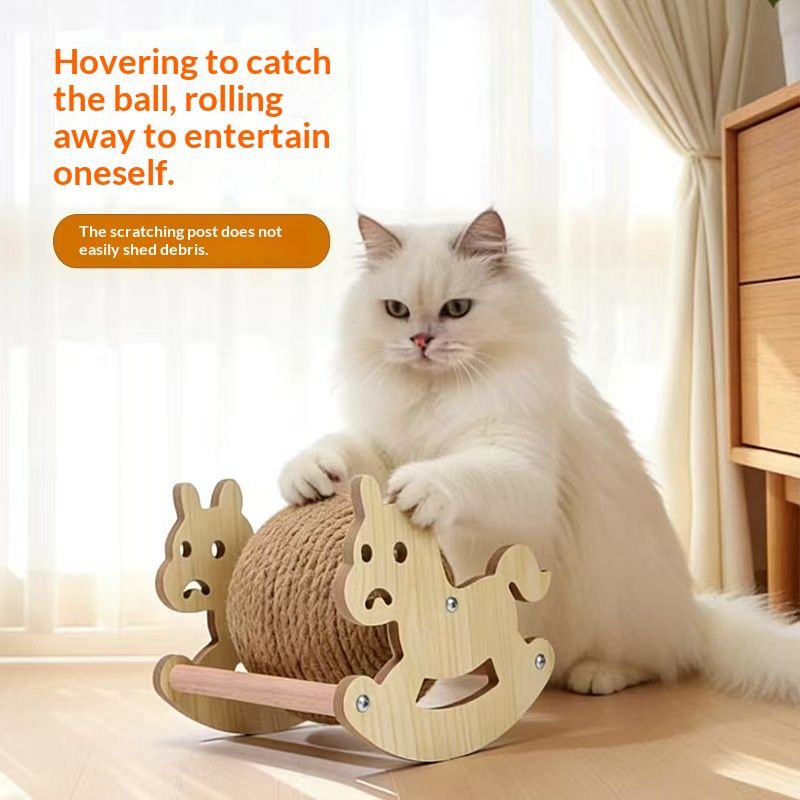 Sisal-Woven Wear-Resistant Vertical Cat Scratching Ball Innovative New Pet Toy